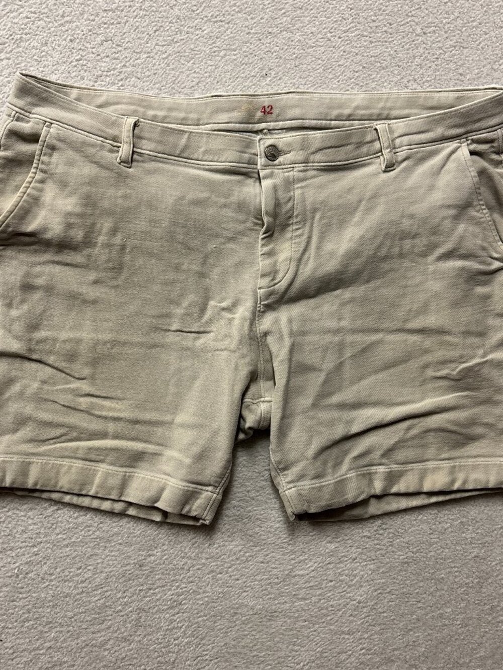 Faherty Shorts Mens 42 7" Inseam Biege Chino Preppy Soft White Cream Boat Beach